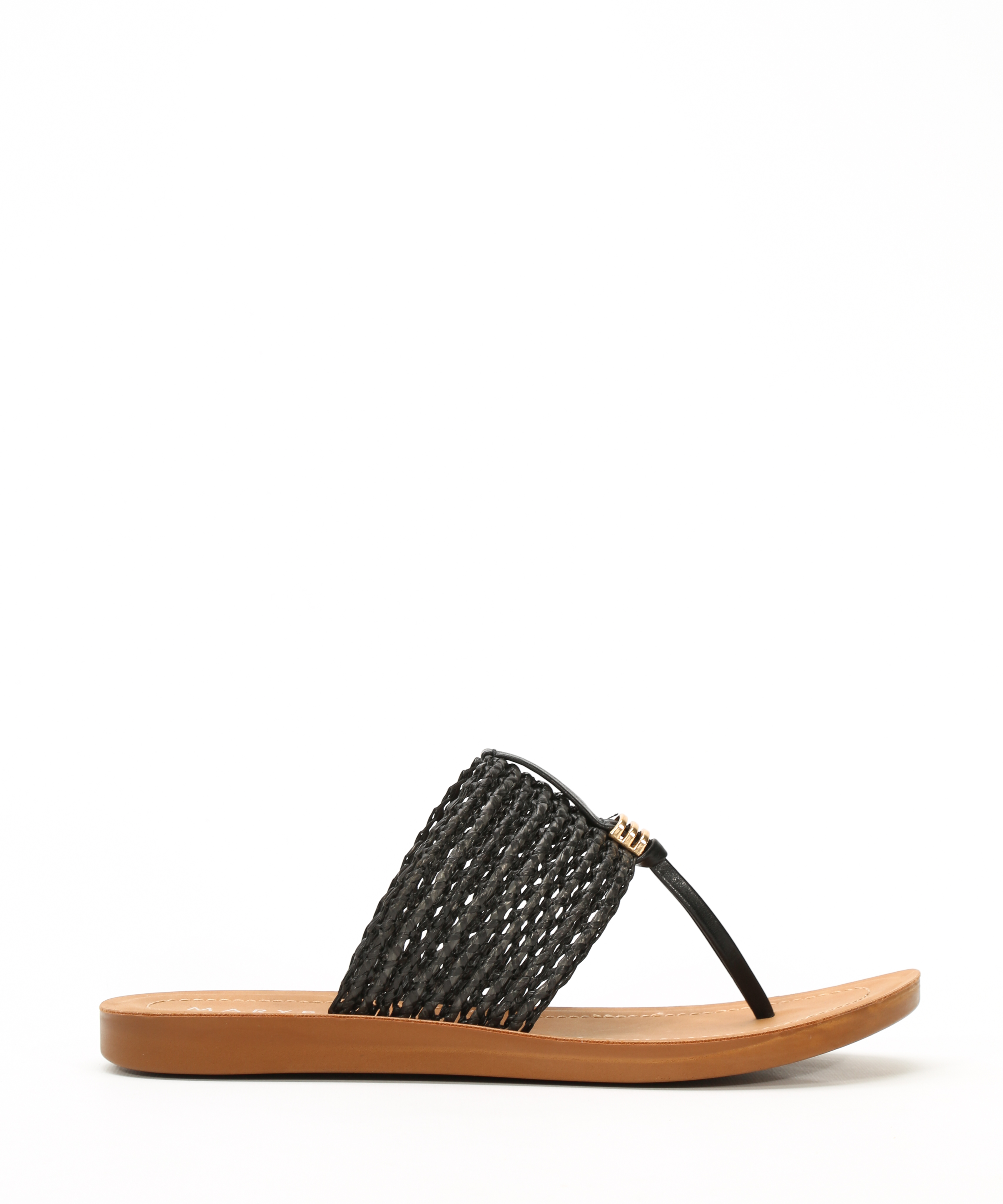 Sandalias planas rejilla rafia image number null